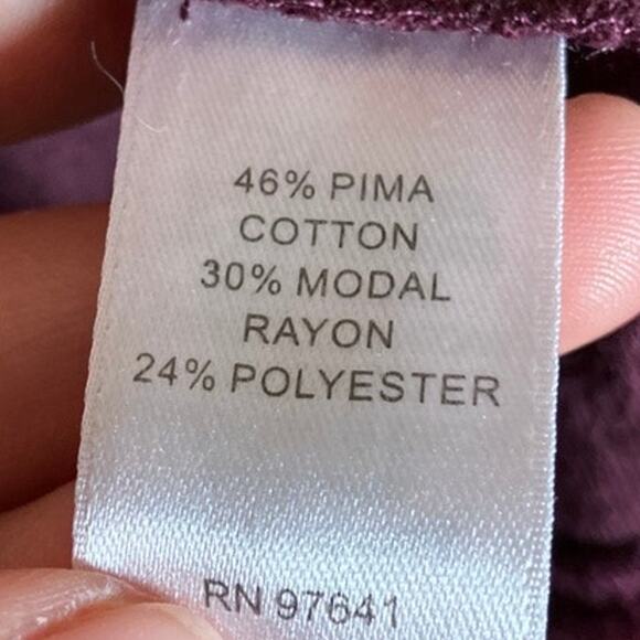 Pure Jill Womens Sweater Burgundy Velvet Pullover Soft Pima Modal Blend XL - Picture 7 of 12